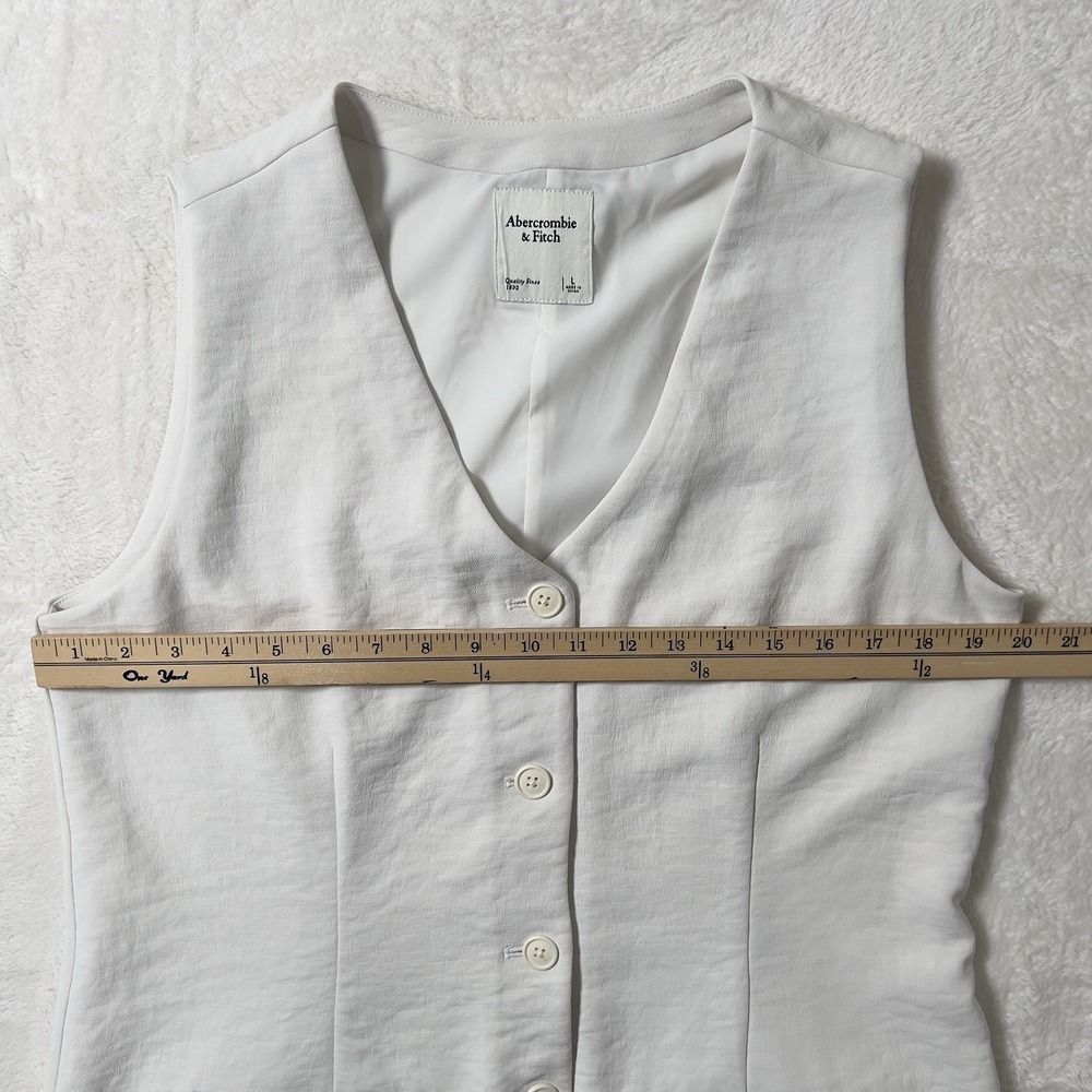 Abercrombie & Fitch Iso Vest Mini Dress Sz L Off white Sleeveless - Picture 9 of 11